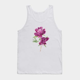 Watercolor pink peonies Tank Top